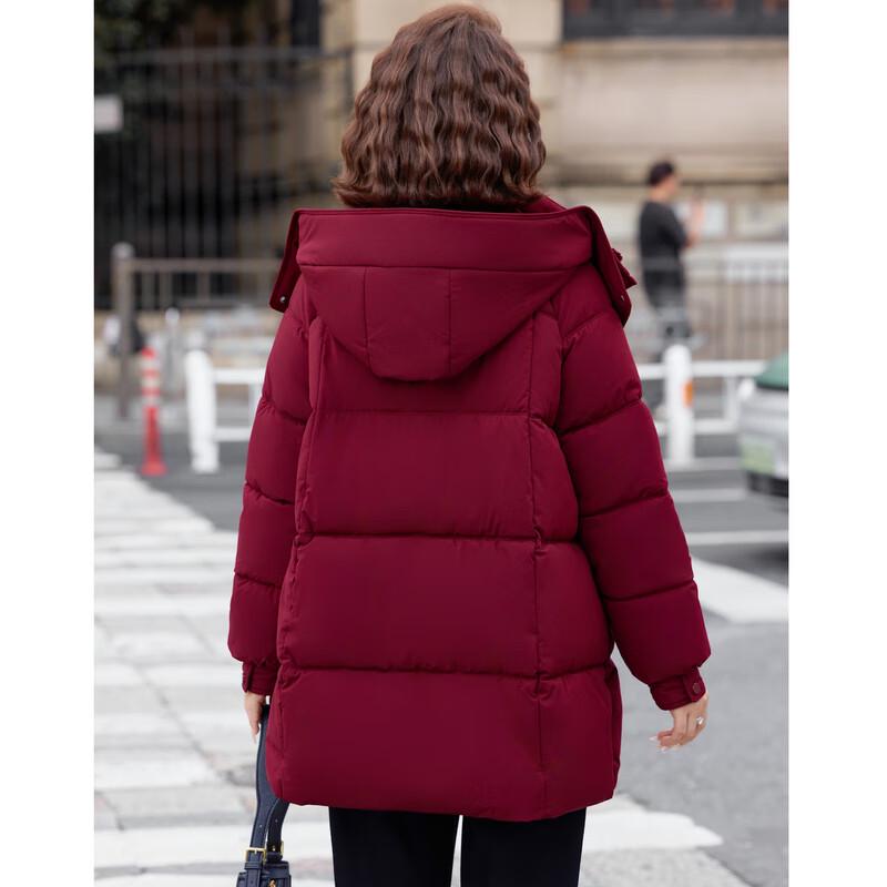 Women's Mid-Aged Hooded Duck Down Winter Coat