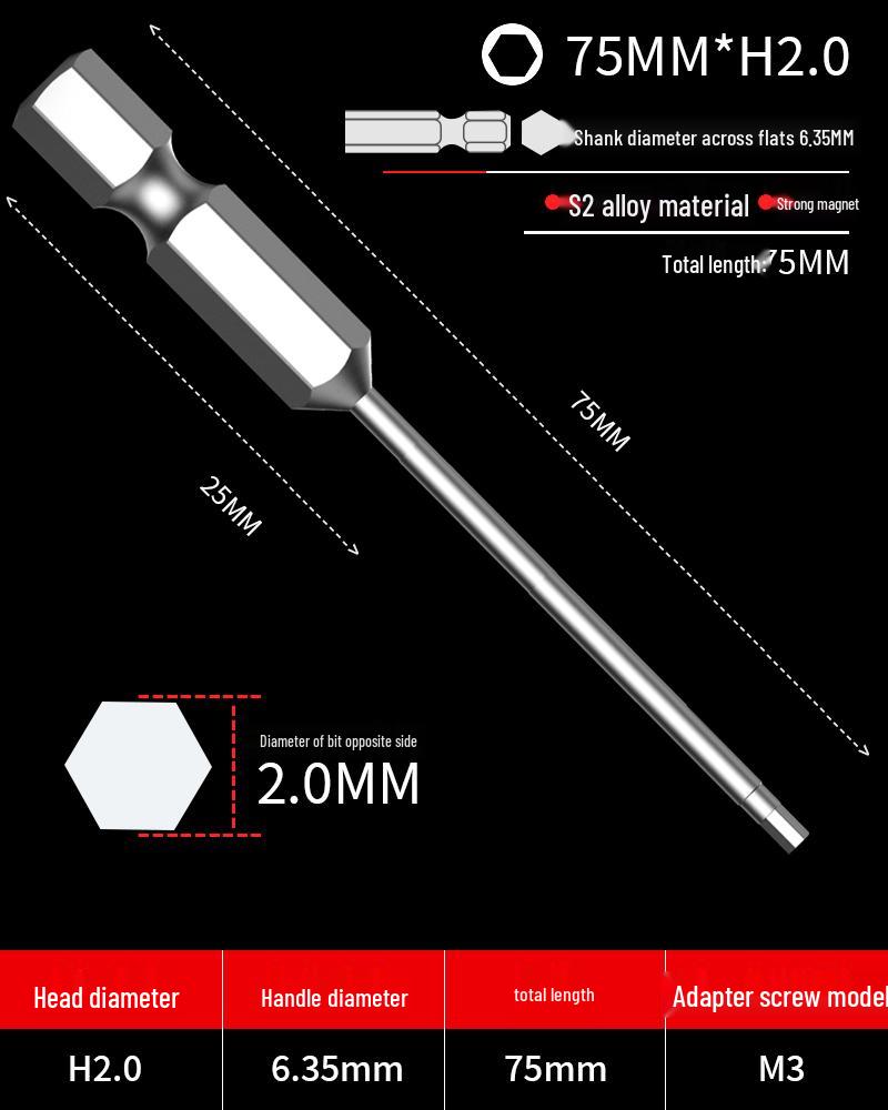 Hexagonal Driver Bit Extension for Screwdriver and Drill