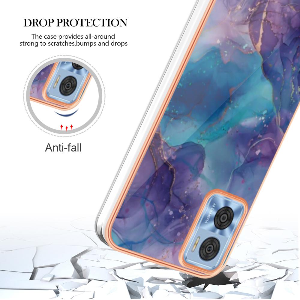 Pro Motorola Moto G54,G14,E13,G53,G23,G13,E20,E30,E40,E32 4G,E32S,E22 Barevný mramorový vzor In-Mold Dekorace ultratenký měkký TPU kryt telefonu