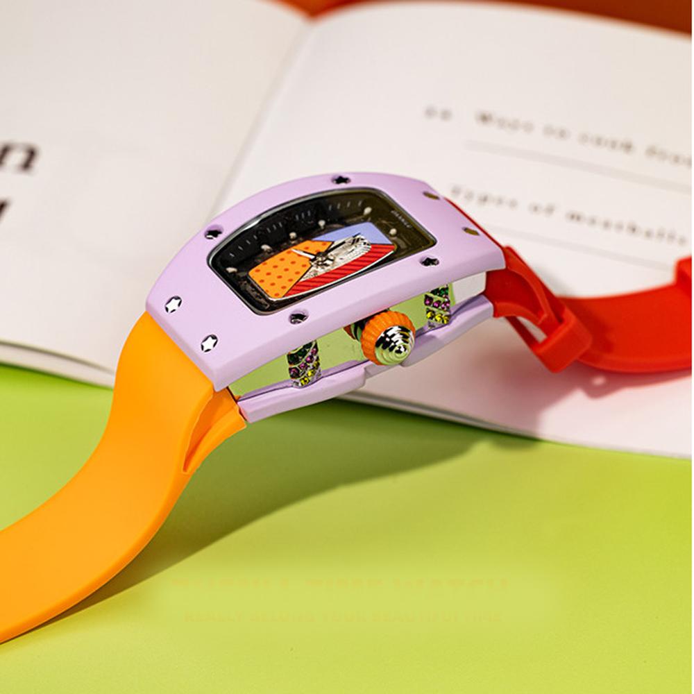 New Luxury Brand Watches for Women Silicone Sports Quartz Tonneau Designer Watch Girl's Diamond Wristwatch Reloj Mujer Elegante