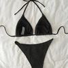 1011 European and American New Swimsuit Female Sexy Backless Neck Strap Bikini Bikini