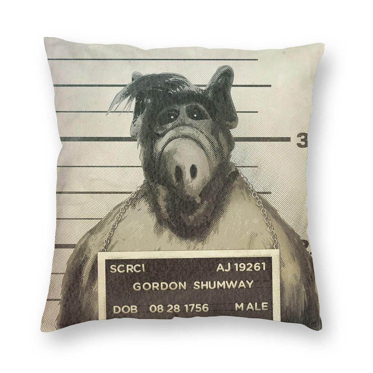 Gordon Shumway Alf Mugshot Pillowcase Polyester Linen Velvet Creative Zip Decorative Throw Pillow Case Home Cushion Cover 30x30cm