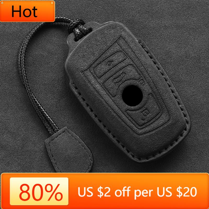 Interior Mouldings Leather Car Key Case For BMW 1 3 4 5 7 Series 320i 530i 550i F20 F15 F16 F48 G20 G30 G01 G02 G05 G11 Keychain