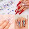 Broca para Nail Art 12 Compartimentos Strass Fundo Plano Broca Formato Especial Unha Vidro AB Aurora Transparente Broca Unha Conjunto de Joias para Nail Art
