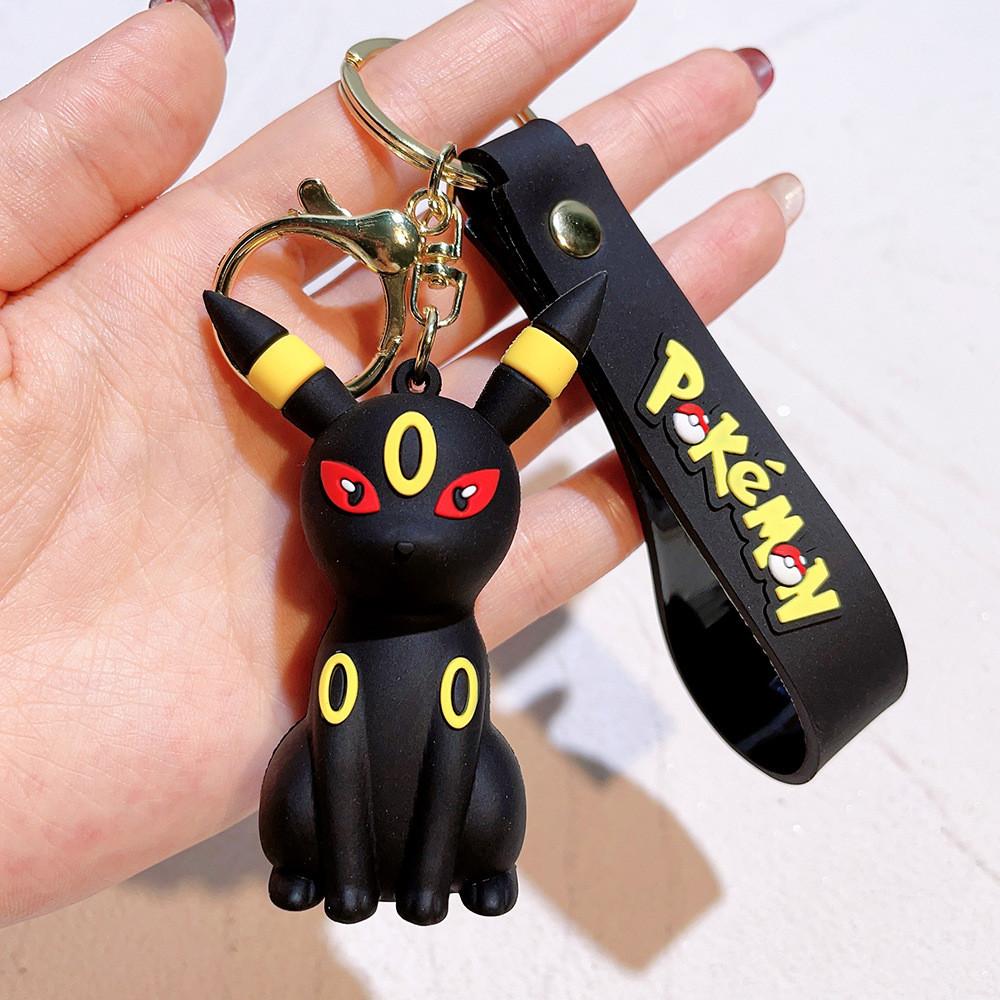 Cute Pikachu Eevee Keychain Adorable Couple Gift Silicone Key Accessory Bag Charm