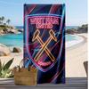 West Ham United Fußball-Print Strandtuch, Großes Weiches Schnelltrocknendes Handtuch für Strand Camping Schwimmen