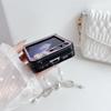 Bow Bead Wrist Strap Phone Case for Samsung Galaxy Z Flip 6 5 4 3 Flip5 Flip4 Flip3 5G Hard Leather Shockproof Protective Cover