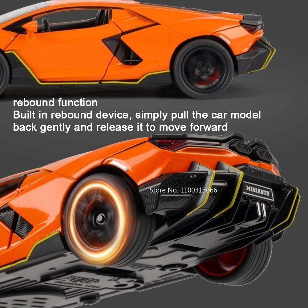 1:32 Lambor Mansory Revuelto 720S Cars Alloy Models Toy Rubber Tires Doors Opened Miniature Supercar for Boys Educational Toys