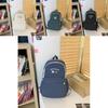 Bear Letter Printed Student Backpack With Plush Pendant For Girls