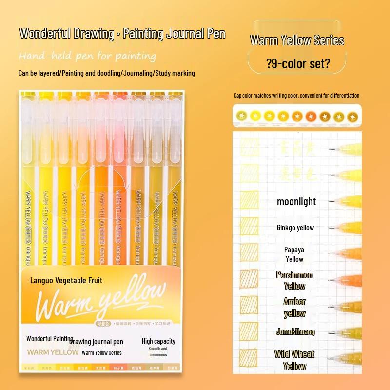 Blue Fruit Journal Pen Set: High-Capacity Neutral Pens for Drawing, Note-Taking, Highlighters, and Fine Tip Pens