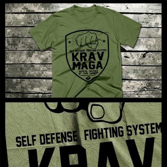 Krav Maga T-shirt Special Forces Military Martial Arts Combat Fist XL Green