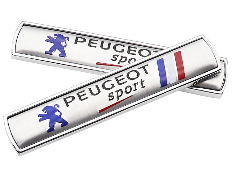 2pcs/1pair new 3D Peugeot logo metal Car Fender side Car door Emblem car window sticker styling Accessories