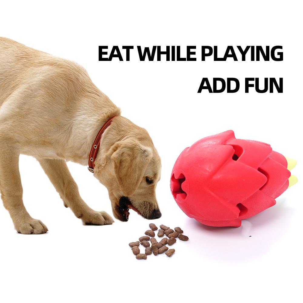 Eco-Friendly Cartoon Cute Strawberry Dragon Fruit Design Dog Rubber Chew Toy