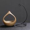 1pc Iron Frame Hanging Basket Ceramic Incense Burner with Creative Ceramic Sage and Peruvian Wood Tray (Without Incense)