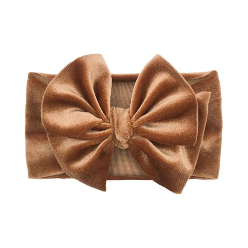 New baby bow headscarf, wide-brimmed gold velvet cute hair accessories for infants and toddlers, princess children's headband.