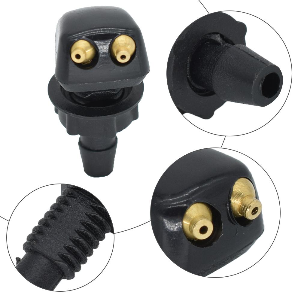 2x Universal Front Windshield Washer Wiper Nozzle Sprayer Sprinkler Water Spout Outlet For Toyota Mazda Hyundai