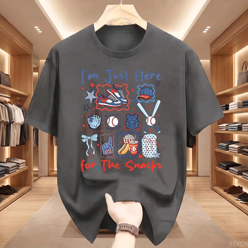 Baseball Snack Tshirt Funny Game Day Tee Cute Sporty Outfit Unisex Unisex Mom Gift Casual Cotton Short Sleeve Printed T Shirts