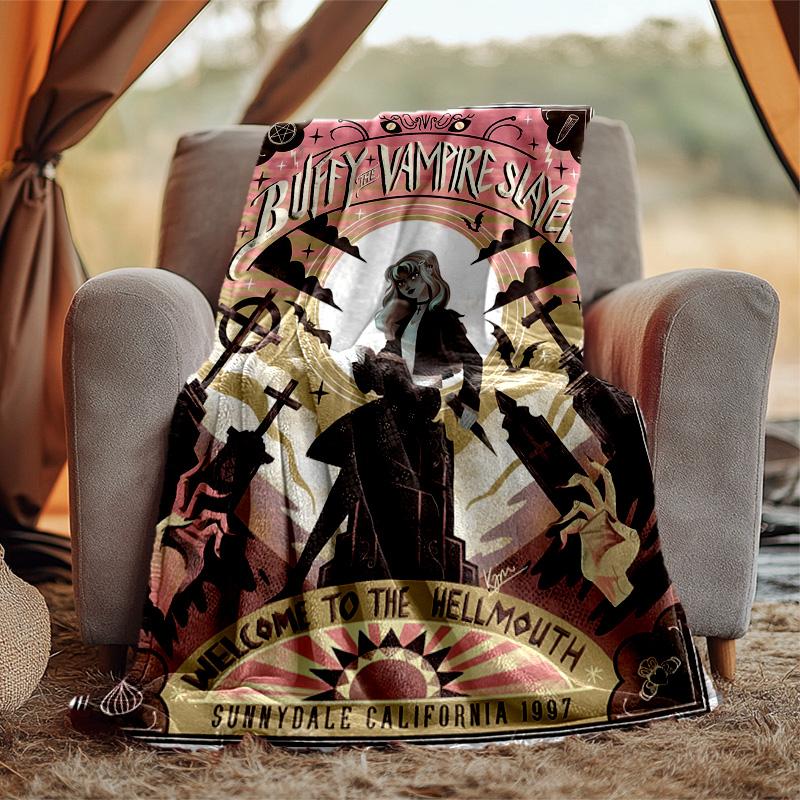 Buffy Flannel Blanket Soft Warm All-Season Throw, Design for Camping, Car Travel, Hiking Sofa, Bed, Office Perfect Gift for Parties