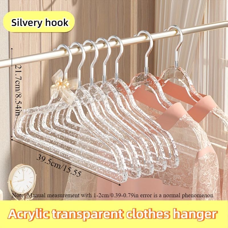 

6pcs-Transparent Hanger - Durable and Sturdy, Suitable for Wardrobe Organizing,Perfect for Bedroom Wardrobes and Store Showcases