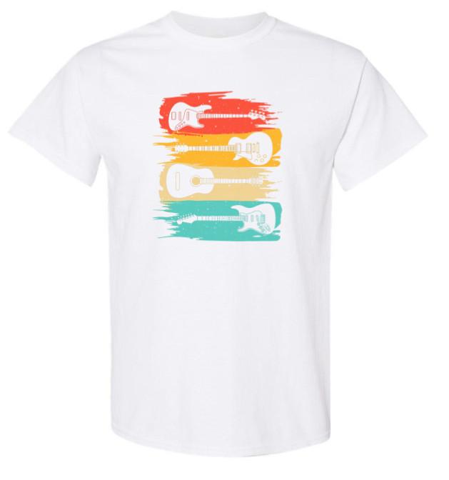 Rocker Guitar Print Tee - Choose Your Size & Color! S разноцветный