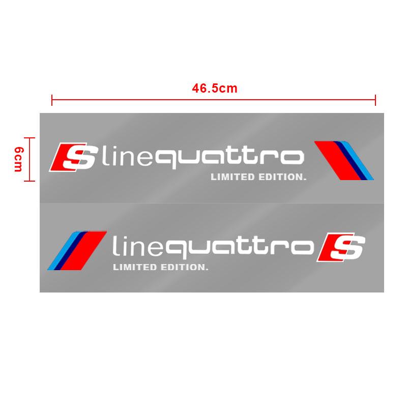 2Pcs Car Body Decoration Stickers Door Personalized Sporty Stickers For Audi A3 A4 B8 8P 8V A6 C7 A5 Q5 B7 B6 B9 QUTTRO RS Q3 Q7 S3 S4 S5 S6 S8