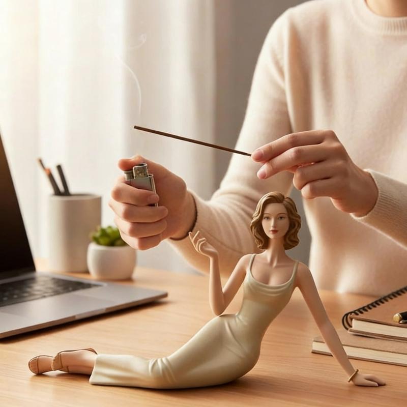 Handmade Abstract Statue Ornament Heat Resistant ABS Scent Stick Holder For Tabletop Bookshelf Mantels Display