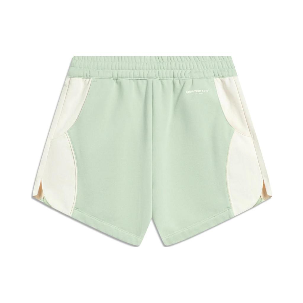Li Ning X HZW Tennis Collaboration CF Series Color Block Sports Shorts Women Shorts Foam-Green AKST728-4