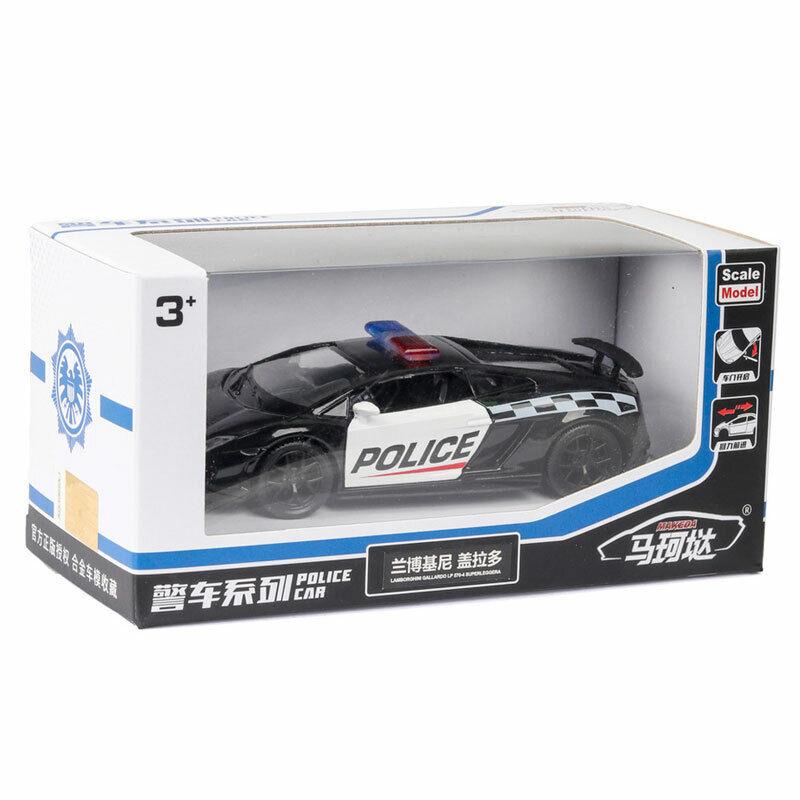 

1/36 Lambor LP570-4 Gallardo Police, высокая имитация литья под давлением автомобиля, модель автомобиля из металлического сплава, детские игрушки, коллекция подарков 1/36-Size:12.7*5.7*3.5cm белый/чёрный