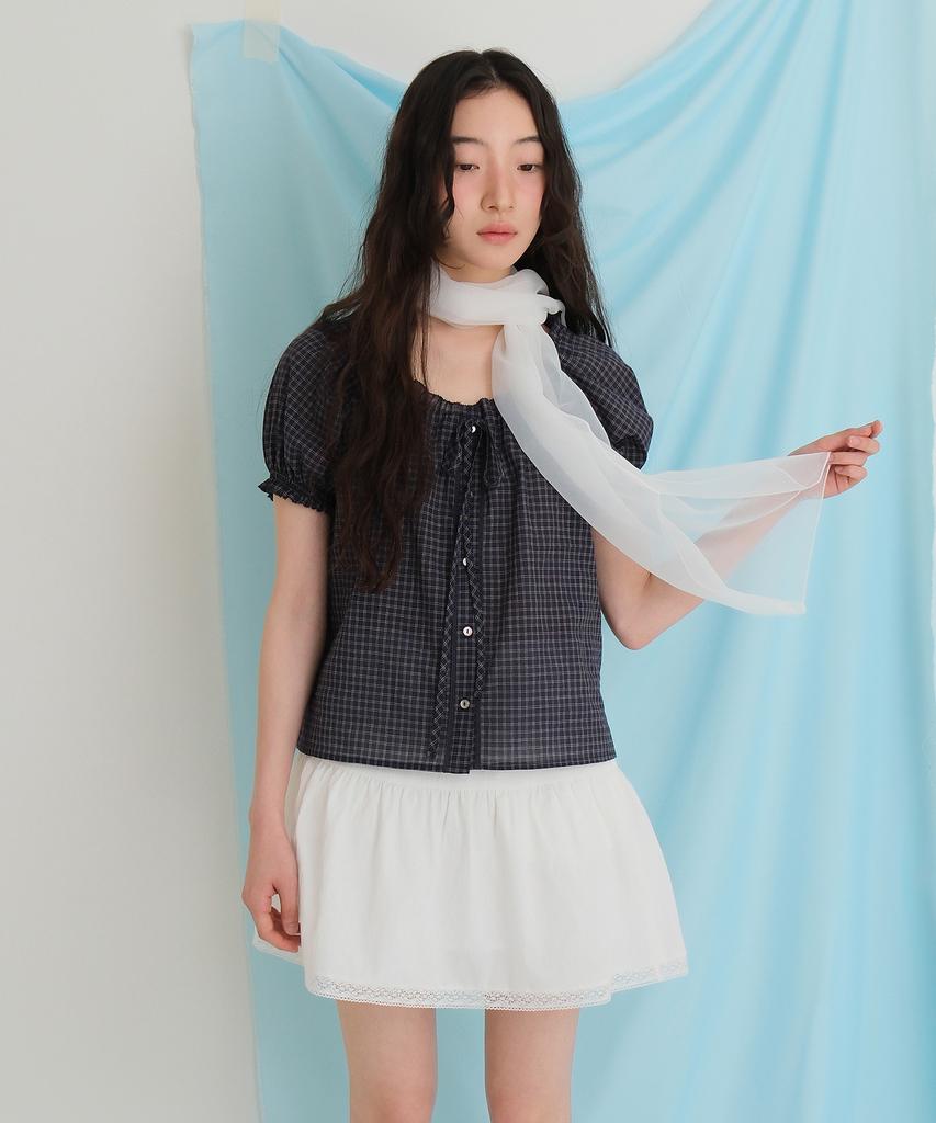 Moui Claire Capsleeve Blouse (Check)