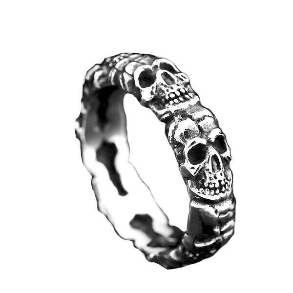 2025 Cool 316L Stainless Steel Ring Vintage Man s Skull Band Ring 7
