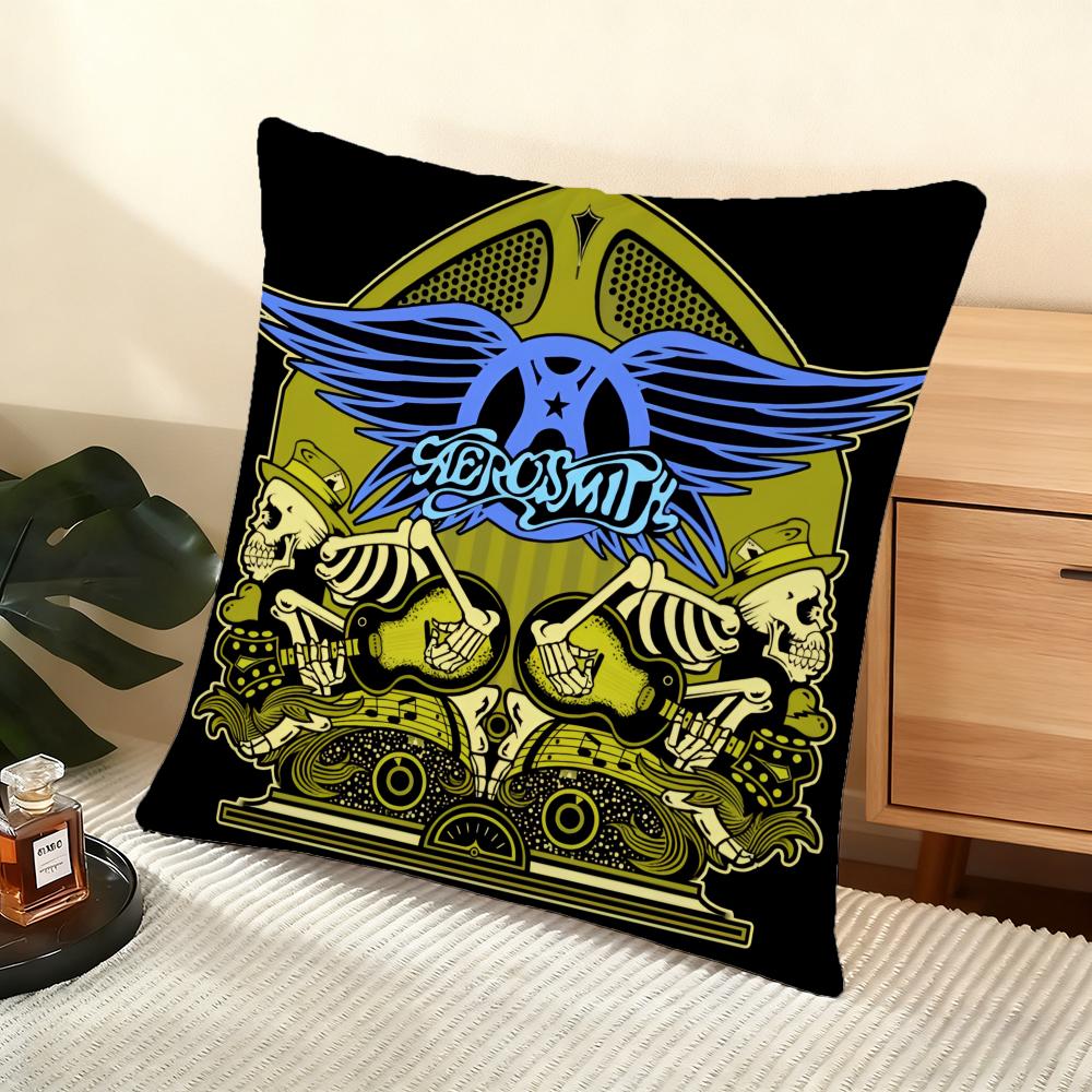 Band A-Aerosmith Cushion Cover Soft Short Plush Pillow Cover Smooth Cozy Texture Aesthetic Cushion Case Home Decor