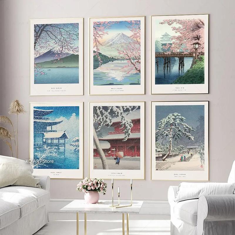 Nordic Hokusai Ohara Koson Japan Style Wave Wall Art Canvas Painting Plakaty I Wydruki Obrazy Ścienne Do Salonu Wystrój Domu