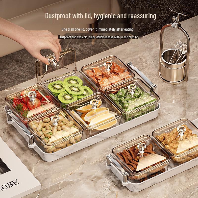 Elegant Multi-Section Candy Dish for Home: Nut & Dried Fruit Tray