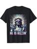 Jesus Rizzin Sunglasses Jesus Christ Retro Graphic T-shirt