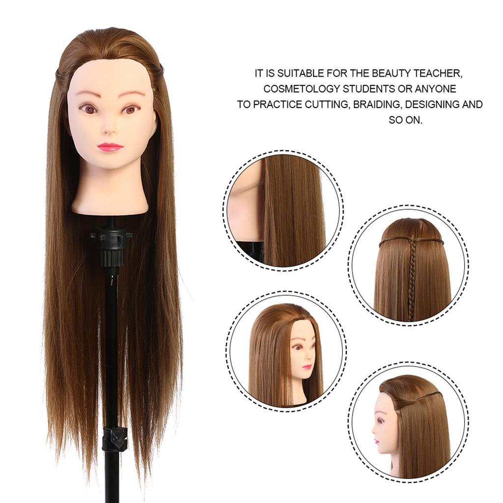 Makeup Mannequin Head Hairdresser Training Head Cosmetology Doll Head Blond Golden Brown