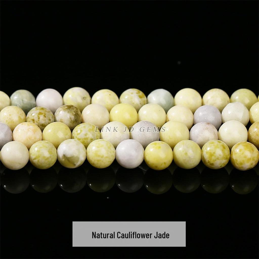 Jing Suo Naturalne Zielone Jadeitowe Okrągłe Koraliki do Tworzenia Biżuterii i Bransoletek DIY