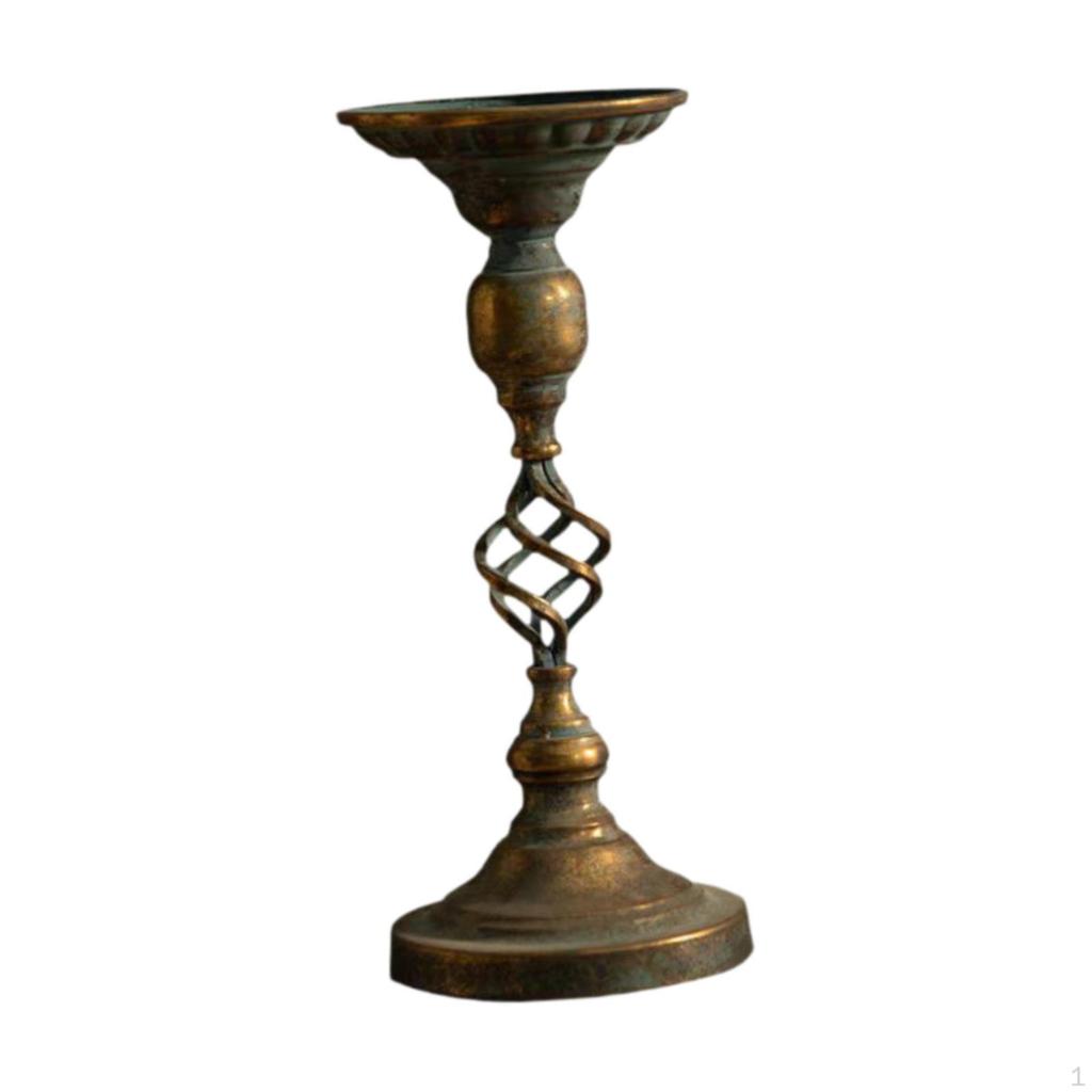 Metal Candle Holder Stand Antique Style Retro Table Centerpiece Candlestick for