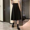 2025 Summer Plus Size High Waist Black A-Line Bodycon Skirt for Women