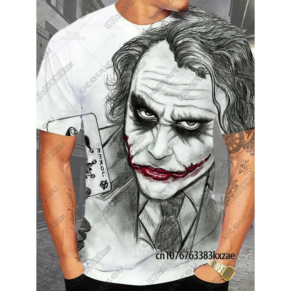 Nuove T-shirt Estive con Stampa Joker DC Comics Classiche Vintage Joker T-shirt 3D Casual Girocollo Manica Corta Uomo Abbigliamento