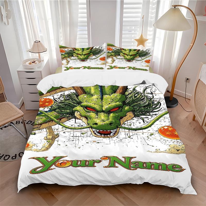 Fantasy Green Dragon Print Bedding Set Personalized Washable Custom 3Pcs Duvet Cover Pillowcases Soft Microfiber Home Bedroom Gift