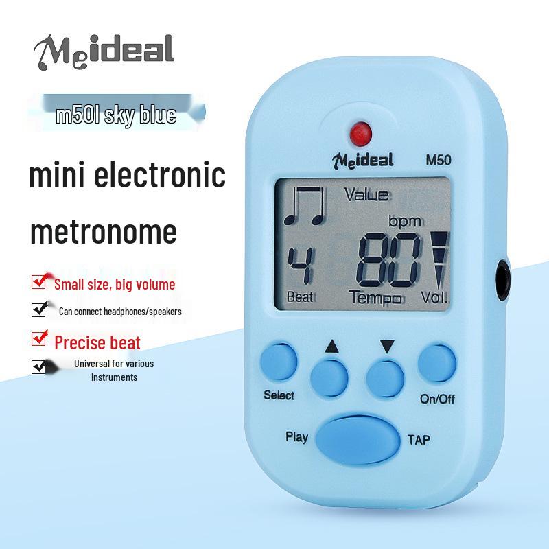 Rechargeable M50 Mini Universal Metronome for Piano, Guitar, Violin, and Guzheng Rhythm.