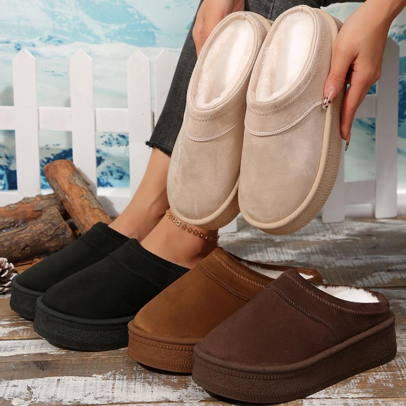 Móda Dámské Ležérní Krátké Holínky Venkovní Zesílené Pantofle Protiskluzové Dámské Zimní Baotou Nazouvací Nové Pohodlné 2024 Boty Nazouváky Dámské