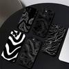 Onregelmatige Zwart-Witte Lijnen Telefoonhoesje Voor IPhone 17 Air 16 15 14 13 Pro Max 11 12 Zwart Siliconen Cover