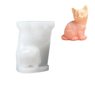 3D Dog Silicone Candle Mold Simulated Handmade Ice Cube Mold Non-stick Sitting Cat Aromatherapy Candle Mold Plaster