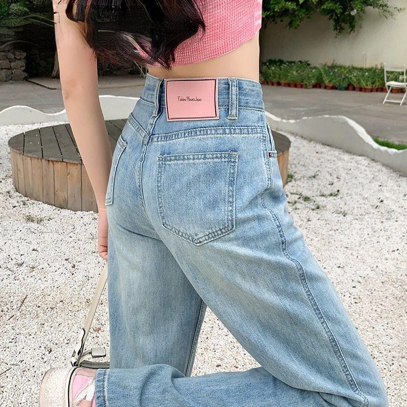 90s Harajuku Y2k Baggy Cargo Jeans Women Blue Vintage Chic Straight Denim Trousers Female Korean Fashion Aesthetic 2000s Jean Pants 2026 New