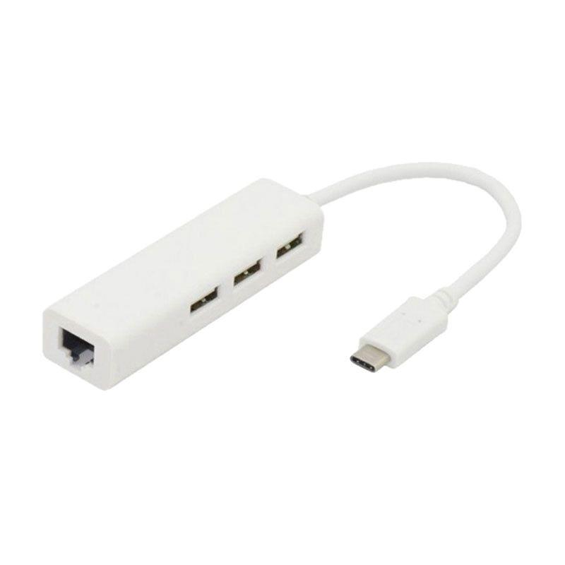 USB-C To RJ45 Ethernet 100M Wired Network Adapter and USB 2.0 Hub