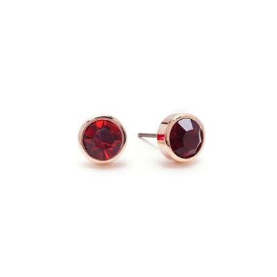 6mm Women's Rose Gold Earrings with Lemoy Crystal
