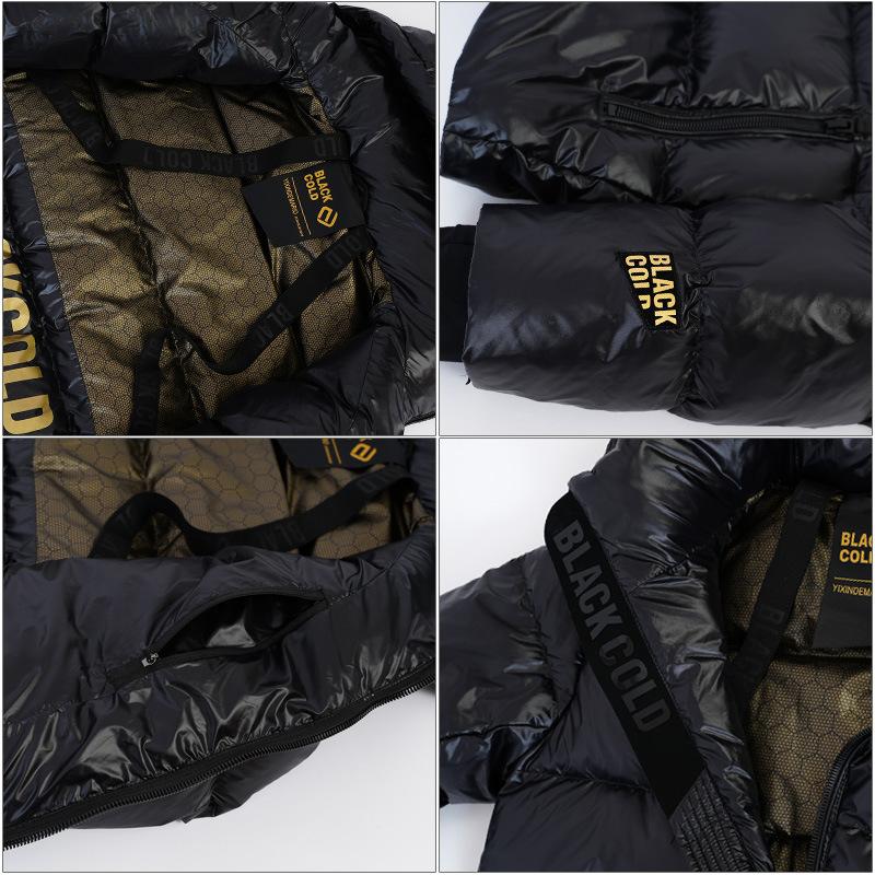New Black and Gold Down Jacket Short Thickened High-end White Goose Down Men's and Women's Couples Series Big-name Anti-season Jacket