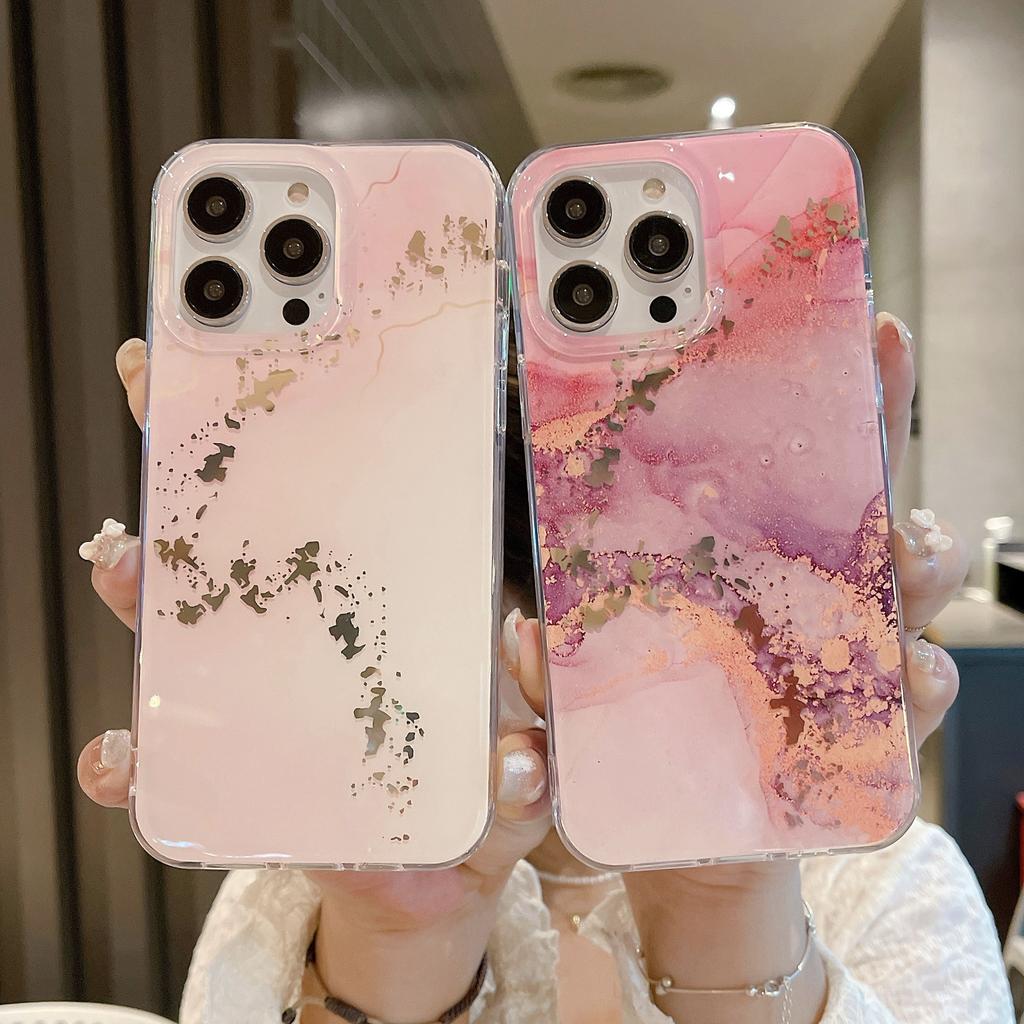 IPhone 15 Mobile Phone Glazed Marble Shell Suitable for Apple 13/14/15 ProMax Gold Stamping Full Package