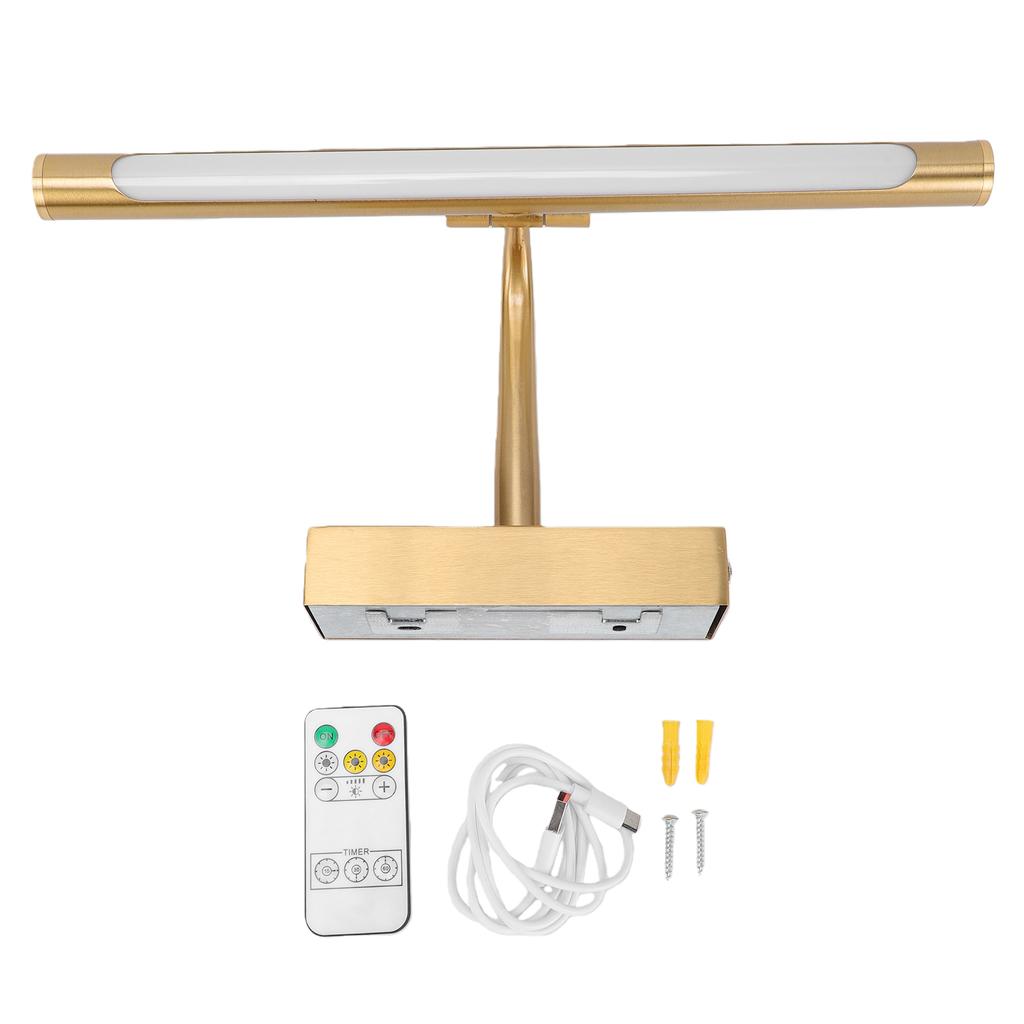 Picture Light Battery Operated Wireless Art Light 3 Colors Dimmable with 4000mAh Battery Remote Control for Wall Bedroom